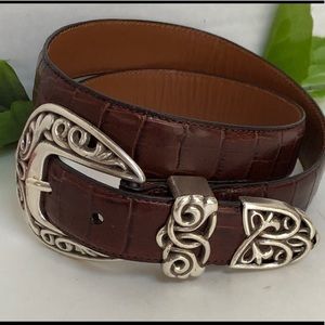 CROCO EMBOSSED FULL GRAIN LEATHER.Brighton Fancy.